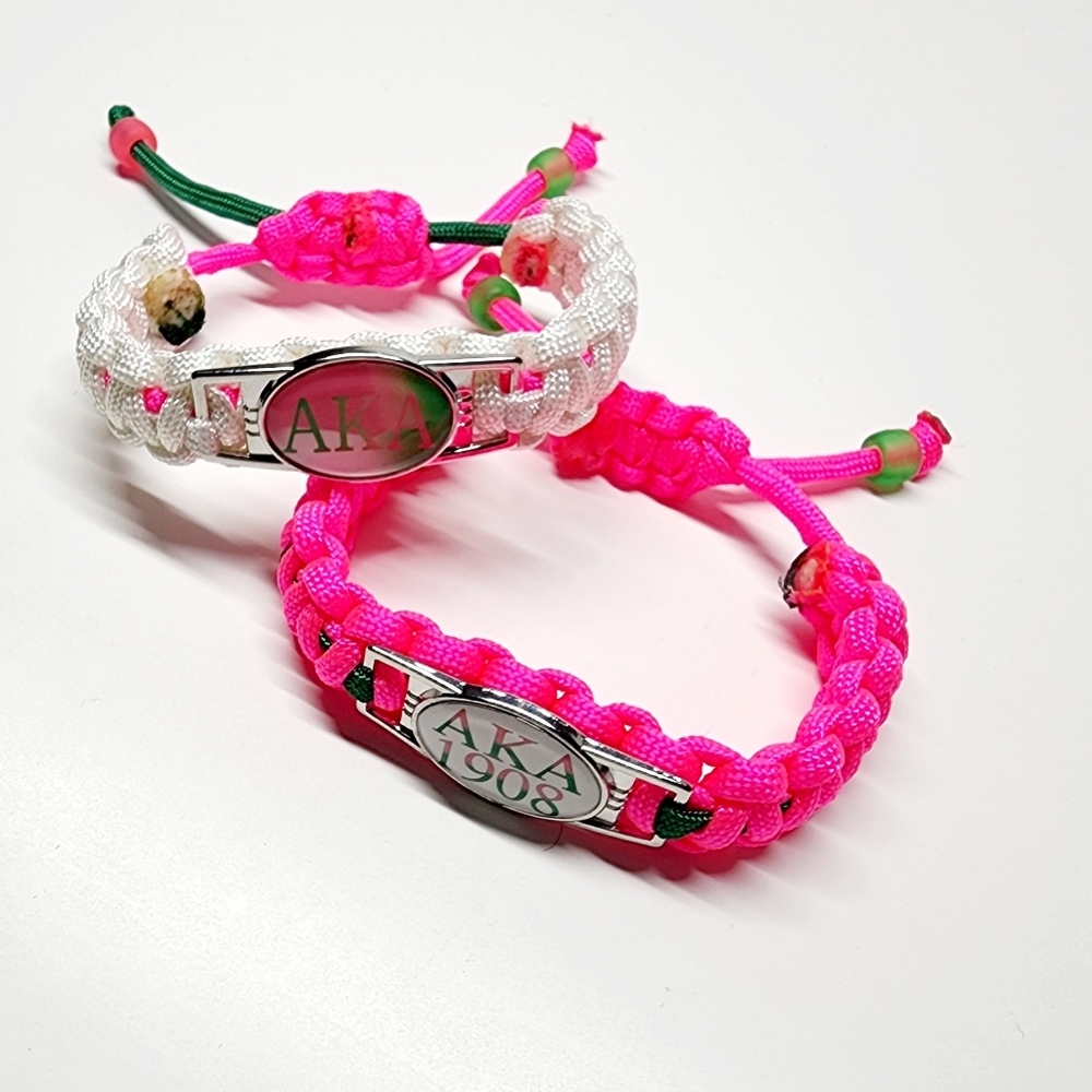Alpha Kappa Alpha Sorority Charm Bracelet Wristband Bundle - Picture 3 of 4
